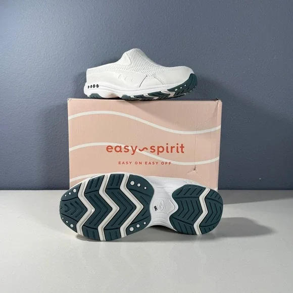 Easy Spirit Traveltime Womens White Leather Mesh Walking Clog Mule Shoes 7WW - Picture 5 of 11